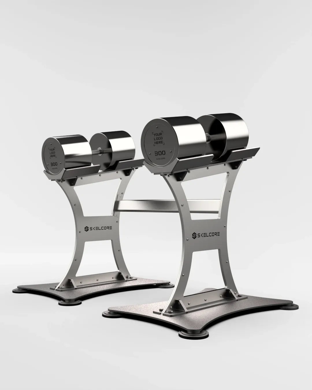 Skelcore Showpiece Dumbbell 300lb Chrome — view 2