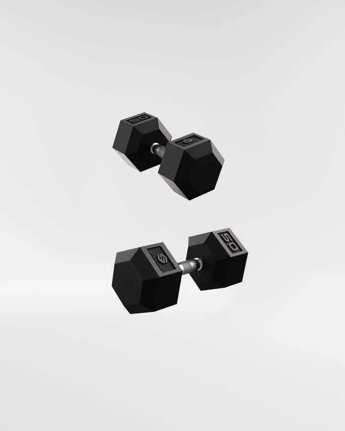 Hex Rubber Dumbbell